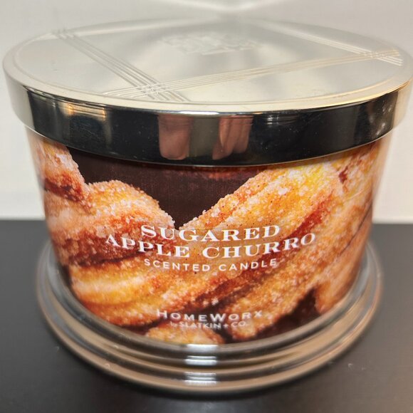 HomeWorx by Slatkin Sugared Apple Churro 4-Wick 18 oz Candle NEW - Picture 1 of 3